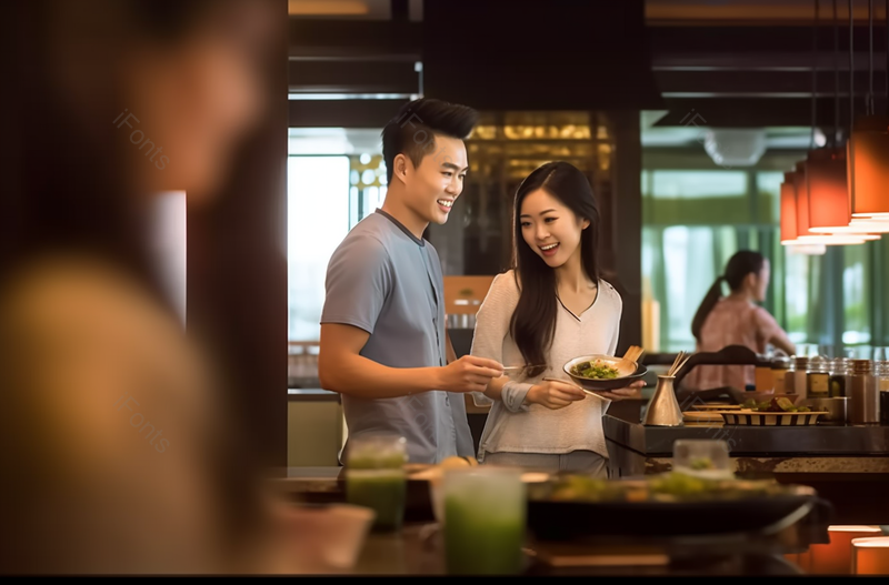 青年情侣在餐厅用餐餐厅搞活动使用的广告背景图,高清,摄影图,摄影图片,图片大全,摄影图免费下载